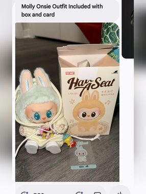 Pop Mart Labubu Molly Bunny Onesie Doll - Mint & Cream